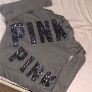 VS PINK ZIP HOODIE BLING
